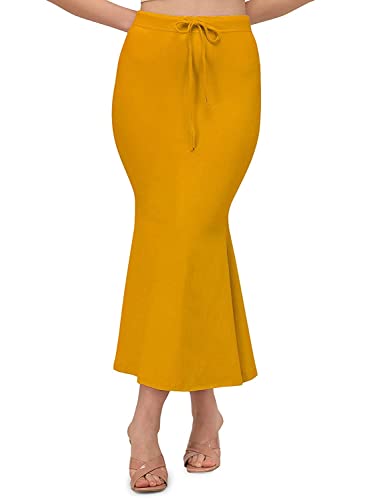 Craftstribe Fishcut Saree Shapewear Petticoat for Women Slimmer Mustard Yellow
