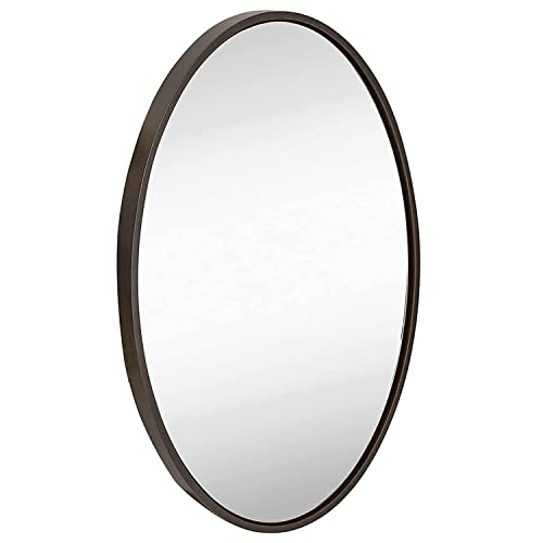 Hamilton Hills 24 X 36 Inch Contemporary Wenge Framed Oval Wall Mirror Wenge