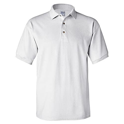 Gildan Mens Ultra Cotton Pique Polo Shirt XL White