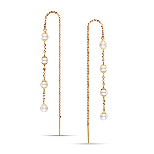 Lecalla 925 Sterling Silver 14k Gold Plated Simulated Earrings for Women