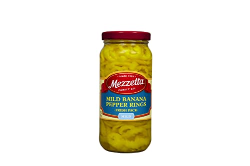 Mezzetta Mild Banana Pepper Rings, 16-Ounce Jar (Pack of 6)