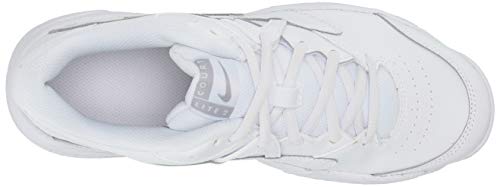 Nike Women's Court Lite 2 Tennis Shoe, White/Metallic Silver-White, 6.5 Regular US
