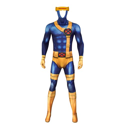 Mzxdy Scott Summers Costume X 97 Super Hero Jumpsuit Halloween Deluxe 3XLarge