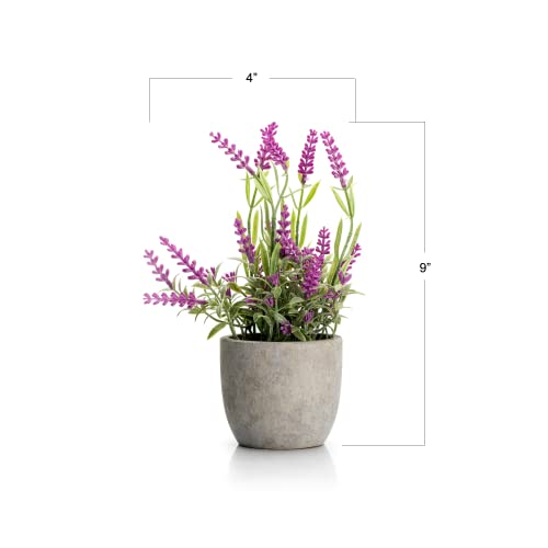 Velener Pink Purple Lavender Small Fake Plants Pot Set of 3