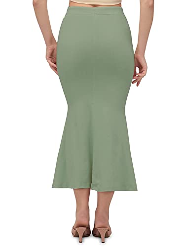 Craftstribe Fishcut Saree Shapewear Petticoat for Women Slimmer Olive Green