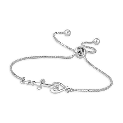 LeCalla Sterling Silver Jewelry Heart Bracelet for Women