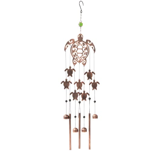 Vp Home 31" H Wind Chimes for Outsid Turtles Tribal Rustic Copper