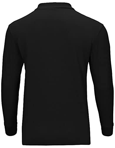 Premium Wear Men's Long Sleeve Polo Shirts Men Black Small