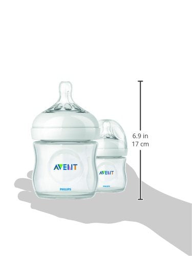Philips AVENT BPA Free Natural Polypropylene Bottle, 4 Ounce, 2 Pack