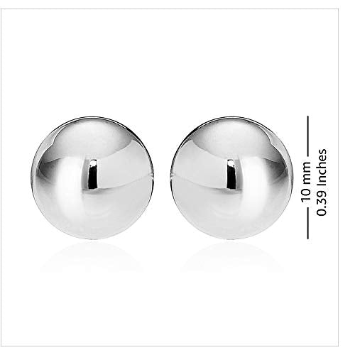 Charmsy 925 Silver Stud Earrings Classic Ballpost Lightweight 10mm