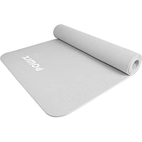 Powrx Yoga Mat Tpe With Bag 68 X 24 Graphite 02 Inches Thickness