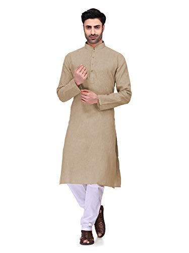 Elina fashion Men's Cotton Kurta Pajama Set Tunic Indian Traditional Wear