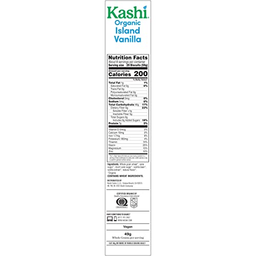 Kashi Island Vanilla Cereal Vegan Organic Fiber 16.3oz Box