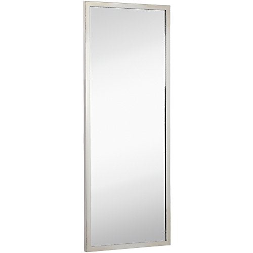 Hamilton Hills 18x48 Inch Polished Metal Frame Length Mirror Polished Silver