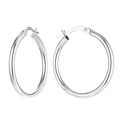 Charmsy 925 Sterling Silver Click-top Hoops Earring Women and Teen 25mm