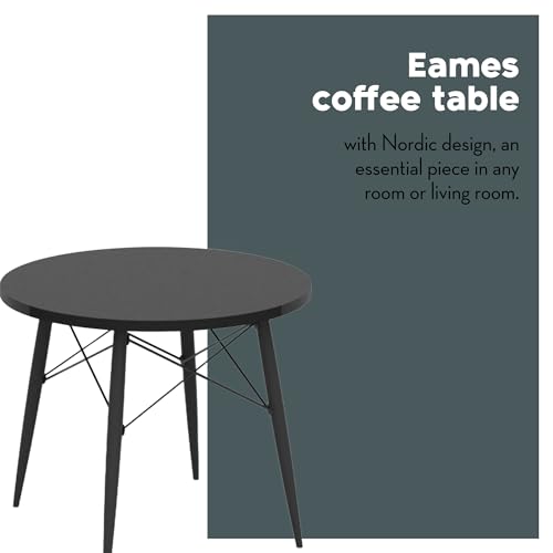 The Shop Circular Coffee Table Type 4 Legs Mdf Cover 80 Cm Diameter X 44 Cm Black
