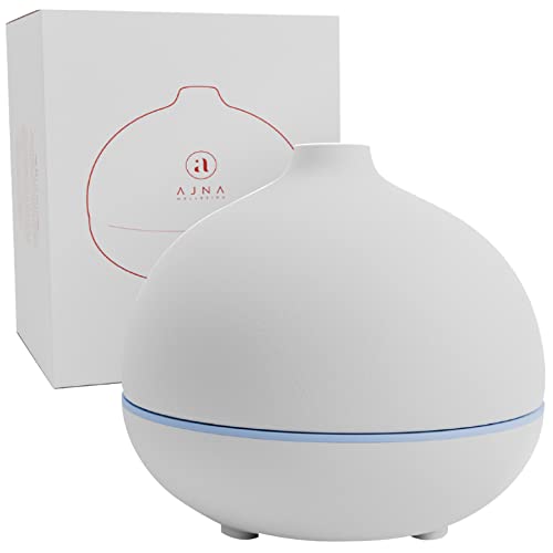 Ajna Ceramic Essential Oil Diffuser - Elegant Aromatherapy Diffuser Ceramic Stone for Home and Office - 3 in One Diffuse, Humidify and Ionize - Easy to Use 500ml
