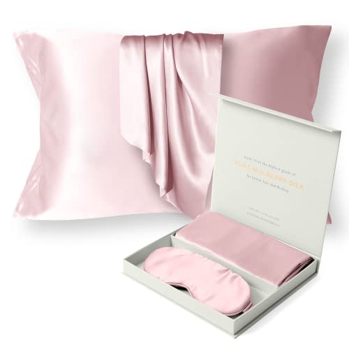 Colorado Home Co Pink Quartz Silk Pillowcase Queen Size 20x30 100 Silk Eye Mask