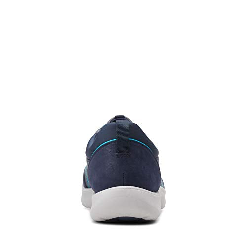 Clarks womens Adella Holly Sneaker Navy Textile 5 US
