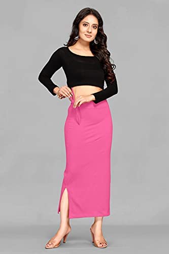 Small Saree Shapewear Petticoat For Women Viscose Lycra Shape Wear Dress Pink