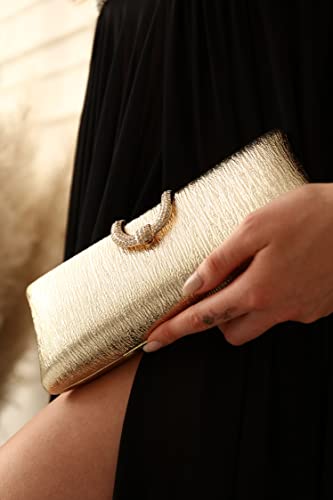 Before & Ever Clutch Purses for Women Gold Purse Gold Bag Women Formal