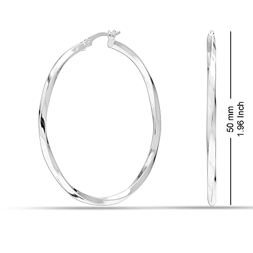 Charmsy 925 Sterling Silver Hoops Earring High Earrings for Women 50 Mm