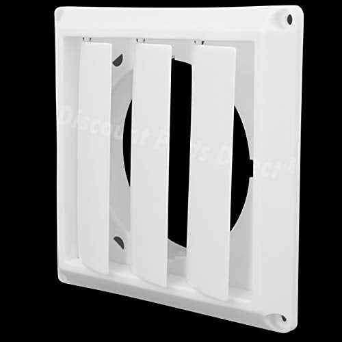 DPD Outdoor Dryer Vent Cover Cap 4 Louvered Cover White Exterior Wall Vent