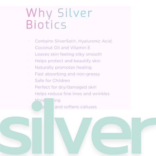Silver Biotics Nano Silver Healing Lotion Cream Unscented Scent Infused SilverSol and Hyaluronic Acid | All Natural Ingredients to Heal, Smooth Your Skin Blemishes and Scars (3.4 oz.)