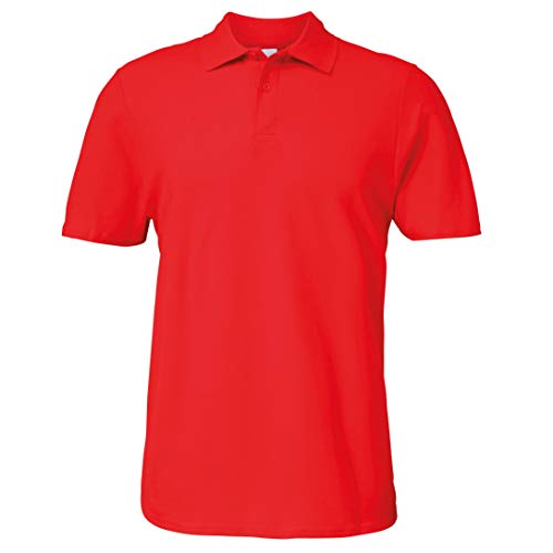 Gildan 64800 Softstyle Adult Double Pique Polo Shirt Red XL