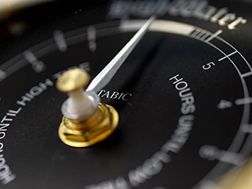 Tabic Prestige Tide Clock in Brass with a Jet Black Dial Heavy Brass Case