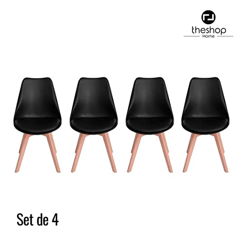The Shop Set of 4 Type Chairs Padded Seat Ergonomic and Comfortable Office