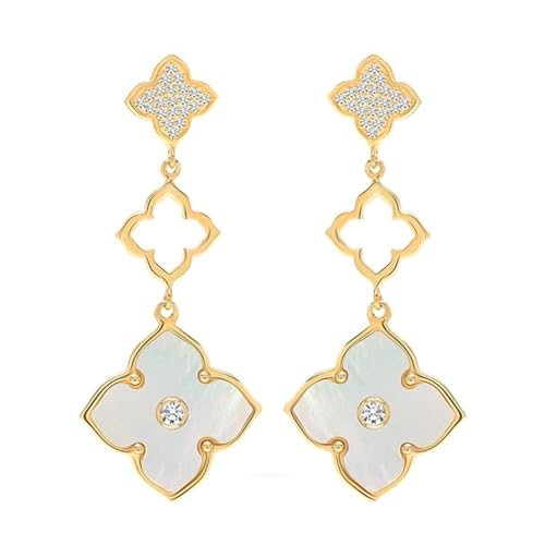 Highspark Clover Earrings for Women Hypoallergenic Lovely Gift White