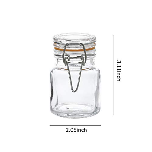 Airtight Glass Jars With Lid 3oz Glass Storage Containers Clear
