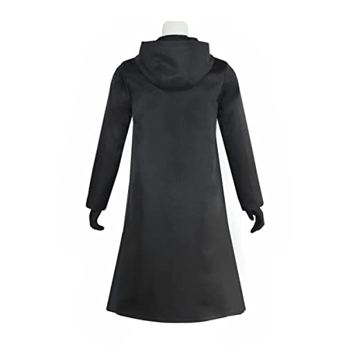 Unisex Anime Black Hooded Cloak Jacket Jumpsuit Halloween Outfit With Mask