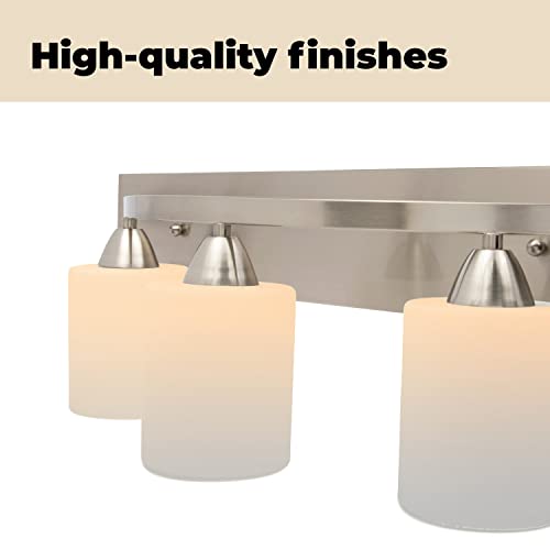 Dorence Bathroom Vanity Light Bar Modern Interior Fixture with Glass Shades