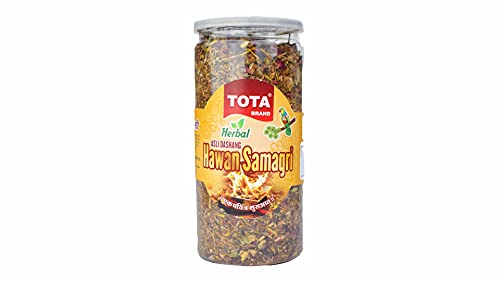 Tota Herbal Havan Samagri for Pooja - 400gm Jar 100% Natural and Pure Hawan Samagri for Hawan kund, Durga Puja, Home Pooja and Other Auspicious Occassions