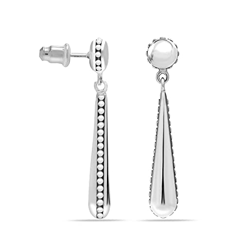 Charmsy 925 Sterling Silver Smooth Earrings for Women 35mm Medium Earring