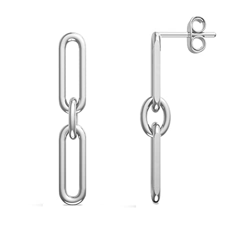 Lecalla Sterling Silver Jewelry Italian Earrings for Women Teen 25mm