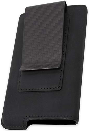 Fidelo Leather Case for Carbon Fiber Aluminum Pop Up Wallet Black
