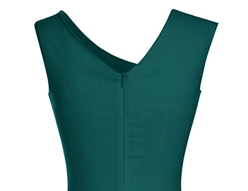 MUXXN Women's 1950s Style Pencil Dress Dark Green Medium