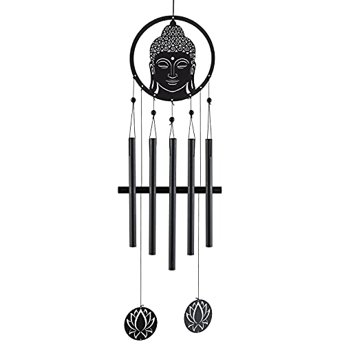 VP Home 28 Inch H Eternal Zen Buddha Wind Chimes Outdoor Garden Decor