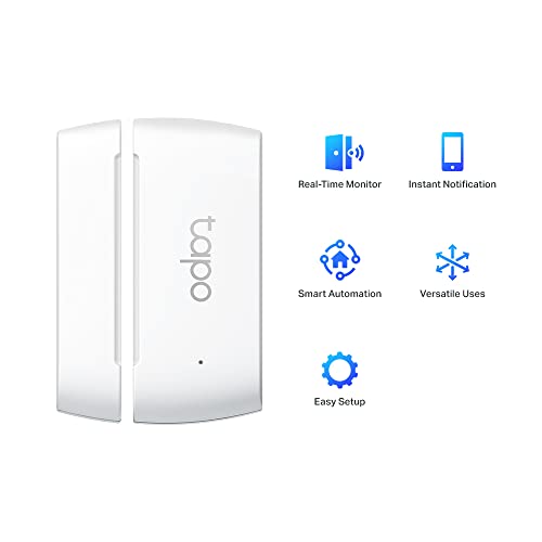 TP-Link Tapo Door Sensor Mini, REQUIRES Tapo Hub, Long Battery Life w/  Sub-1G Low-Power Wireless protocol, Contact Sensor, 15mm Wide Gap Allowed