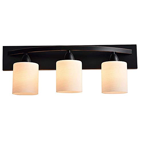 Dorence | Bathroom Vanity Light Bar | Interior Bathroom Lighting Fixtures with Modern Glass Shade (Oil Rubbed Bronze, Wall Sconce Lighting, 3 Lights, E26 100W LED, Bulbs not Included)