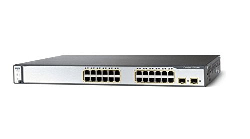 Cisco WS-C3750-24PS-S Catalyst 24 Ethernet 10/100 Ports with IEEE 802.3af and Cisco prestandard PoE + 2 SFP Ip Base Image, 1 Power Supply