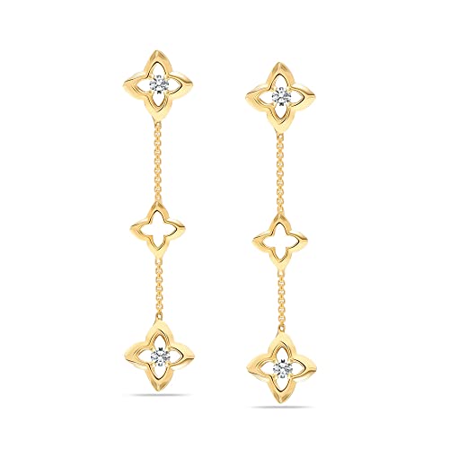 Lecalla 925 Sterling Silver 14k Gold Plated Push-back Earrings for Women