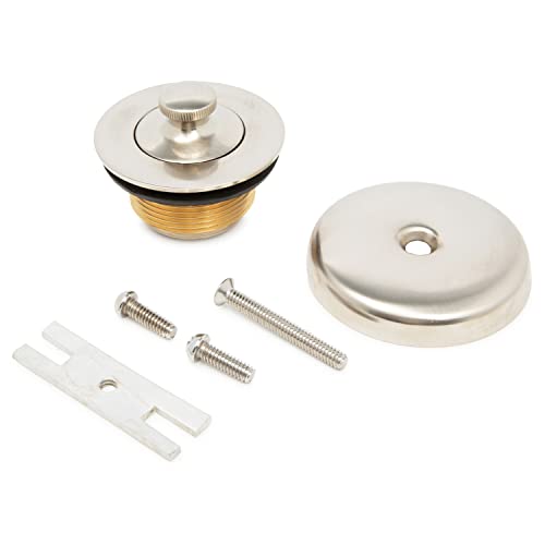 Lift and Turn Bathtub Tub Drain Assembly, Conversion Kit, Trim Waste and Single Hole Overflow Face Plate, All Brass Construction