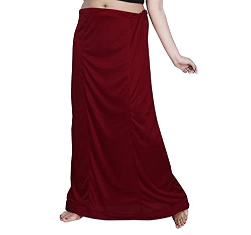 CRAFTSTRIBE Women Innerwear Saree Petticoat Satin Inskirt Underskirt Skirt Saree Innerwear Wine