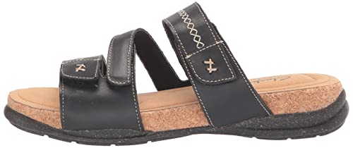 Clarks Roseville Bay Flat Sandal Black Leather 5.5 Pair Of Shoes