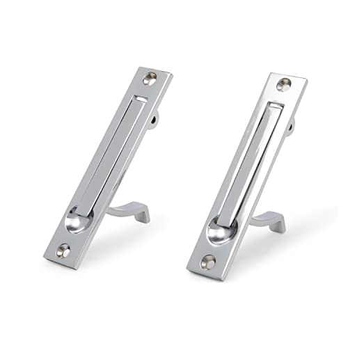 Wood Grip | 2 Pack Edge Pull | Suitable for Closet, Bathroom, Laundry, and Hallway Doors | (Chrome 2 Pack)