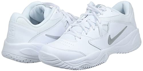 Nike Women's Court Lite 2 Tennis Shoe, White/Metallic Silver-White, 6.5 Regular US
